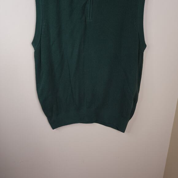 T Harris London Quarter Zip Golf Sweater Vest in Green Size XL - Picture 3 of 7